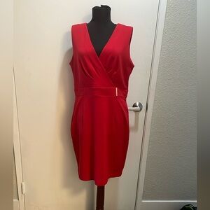 Calvin Klein red office dress